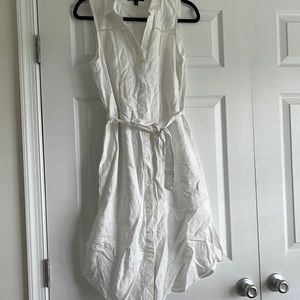 Banana Republic White Button Up Sleeveless Dress